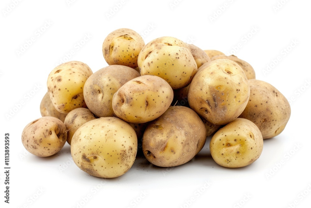 Close up of potatoes on white background. Close up of potatoes on white background.