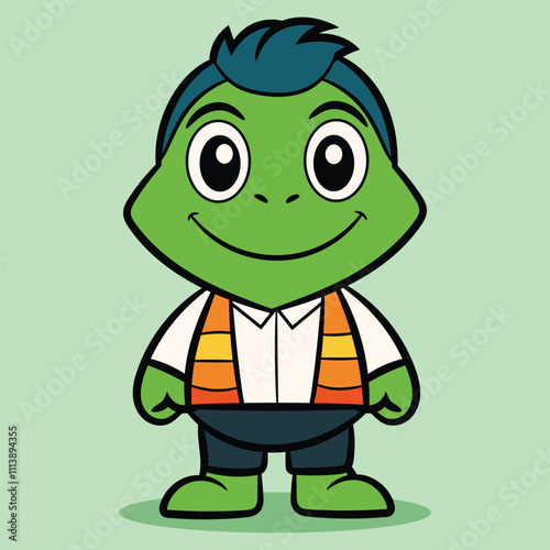 Hand drawn kappa mascot cartoon character illustration