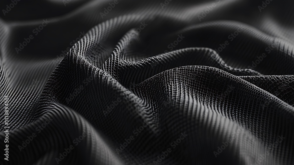 Dark Textured Fabric Draped In Soft Waves Dark Textured Fabric Draped In Soft Waves