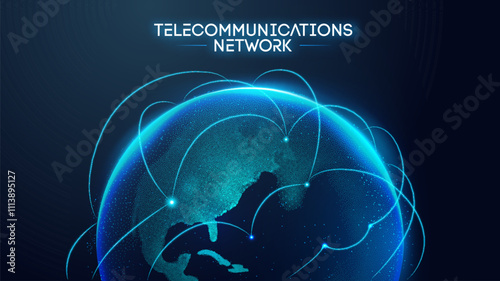 Global telecommunications network with digital connections