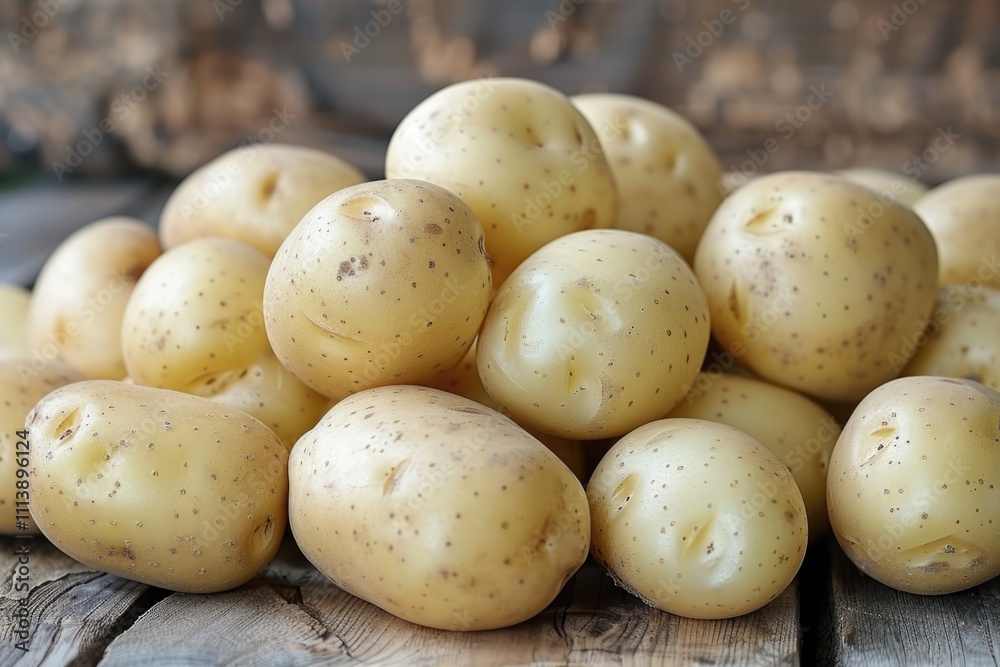 Close up of potatoes on wooden background. Close up of potatoes on wooden background.