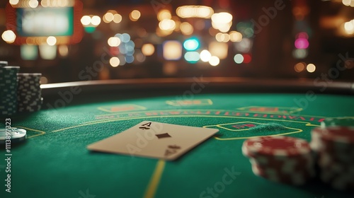 Wallpaper Mural An ace of spades sits on a green felt casino table. Torontodigital.ca