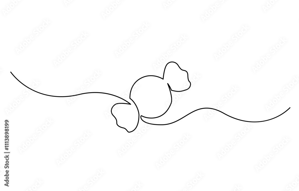 One continuous line drawing of candy. one continuous line drawing of two sweet candy isolated on white background, One continuous line illustration of a candy, isolated on white background. One continuous line drawing of candy. one continuous line drawing of two sweet candy isolated on white background, One continuous line illustration of a candy, isolated on white background.