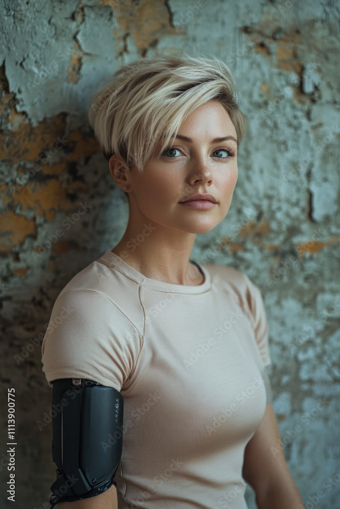 Fototapeta premium Empowering Woman with Advanced Medical Prosthesis