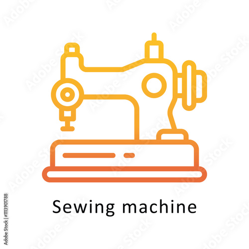 Sewing machine Vector Gradient Outline Icon.Eps file 10