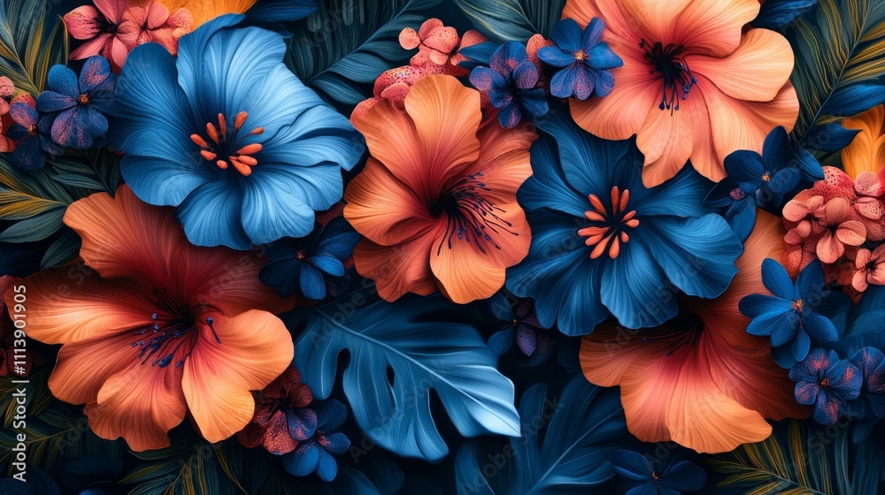 Abstract Floral Patterns with “2025” for New Year. Generative AI Abstract Floral Patterns with “2025” for New Year. Generative AI