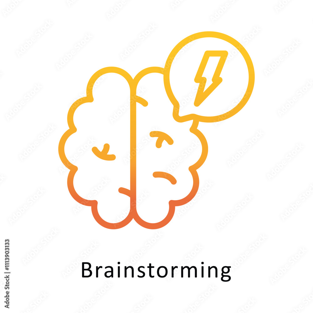 Brainstorming vector Gradient  Outline icon. Eps file 10