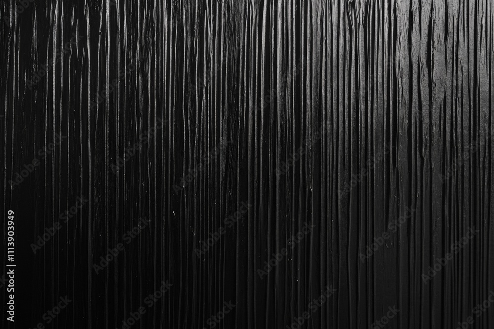 Obraz premium Elegant Black Vinyl Texture: Smooth, Glossy Finish with Vertical Lines for Modern Design Backgrounds, Abstract Art, and Creative Projects