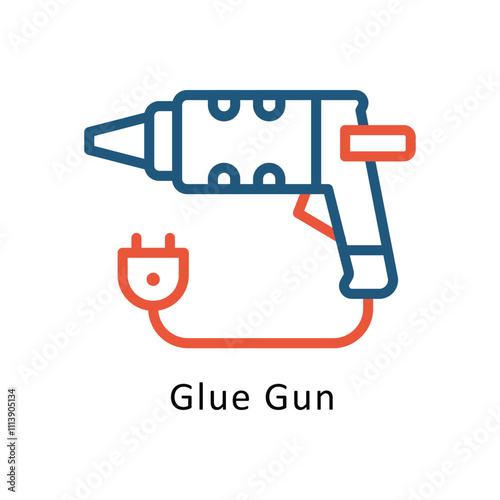  Glue Gun vector Two Colors Outline icon. Eps file 10