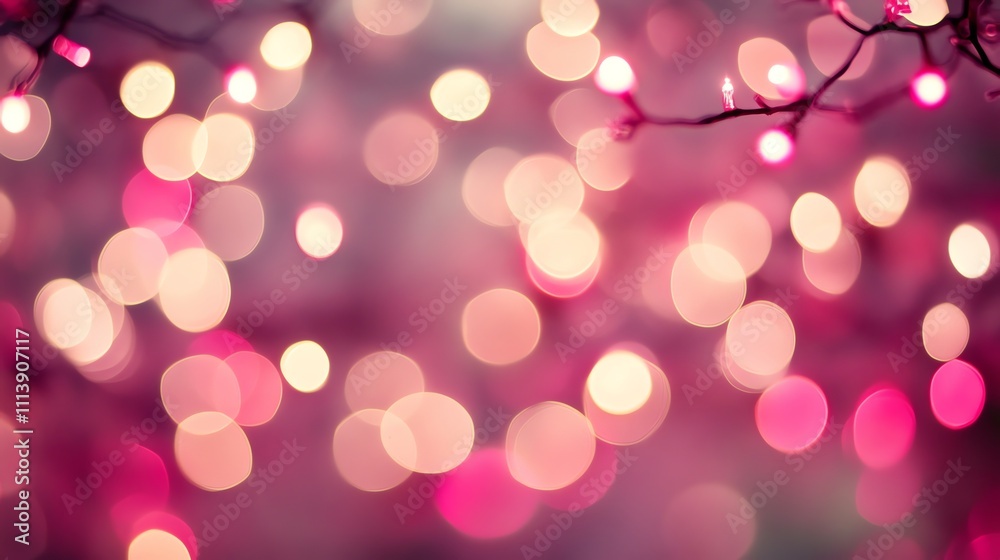 Fototapeta premium A pink and white bokeh background.