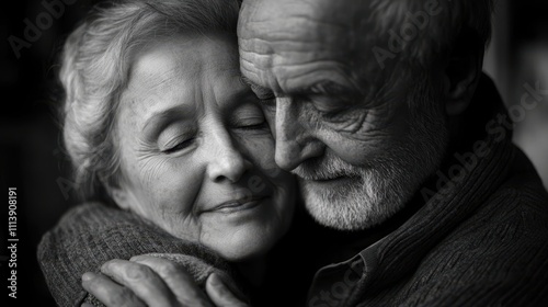 The Elderly Couple in Embrace
