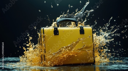 The Yellow Suitcase in Water