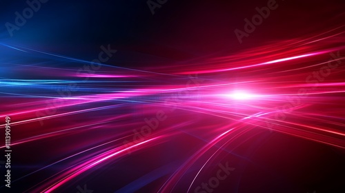 Abstract image of colorful light trails with vibrant patterns and smooth curves in a dark background