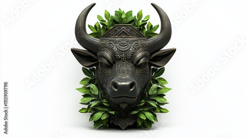 Shennong Depicted as Bull Head with Leaves photo