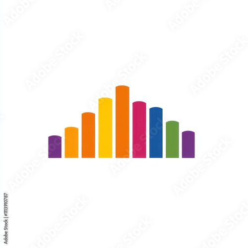 Colorful abstract graph up trending.