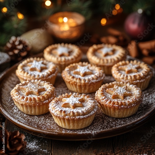 Festive Mince Pies with Powdered Sugar