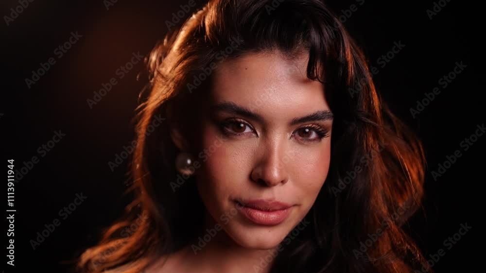 South American beauty, glamour model, close-up, slow motion South American beauty, glamour model, close-up, slow motion