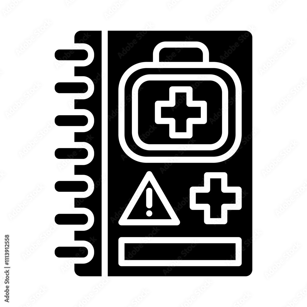 Fototapeta premium Emergency Survival Manual glyph icon