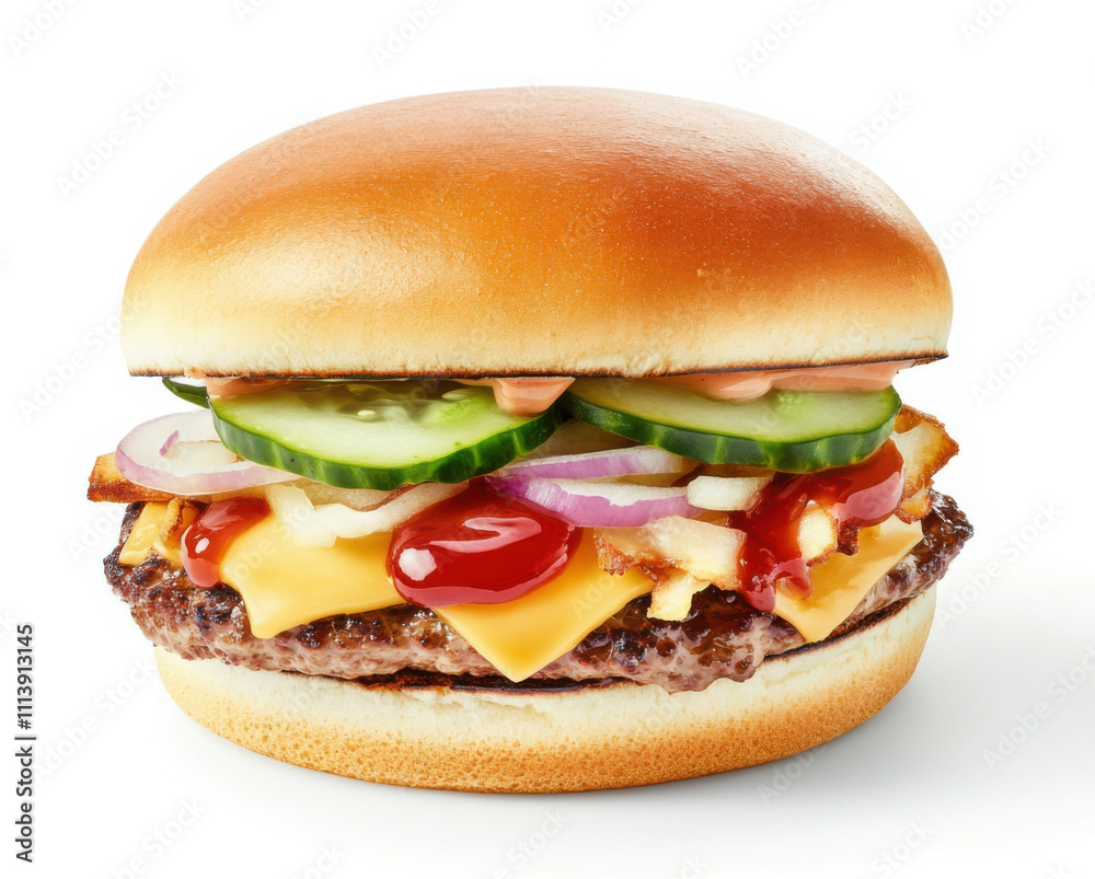 fresh delicious burger on white background fresh delicious burger on white background