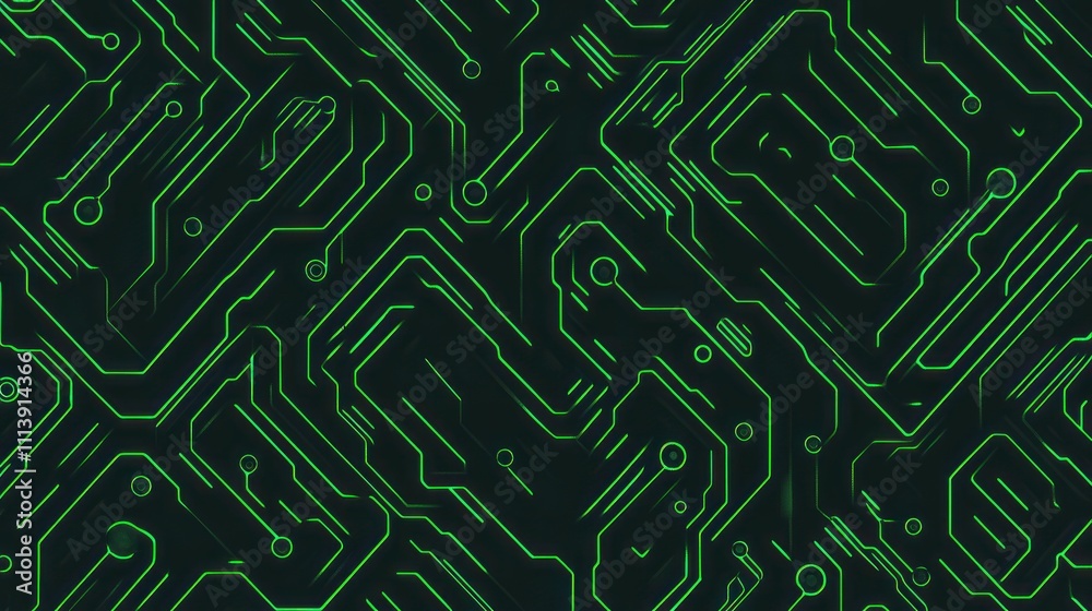 Abstract Green Circuit Board Design Pattern