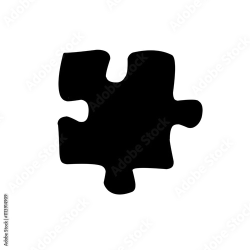 Black puzzle piece element