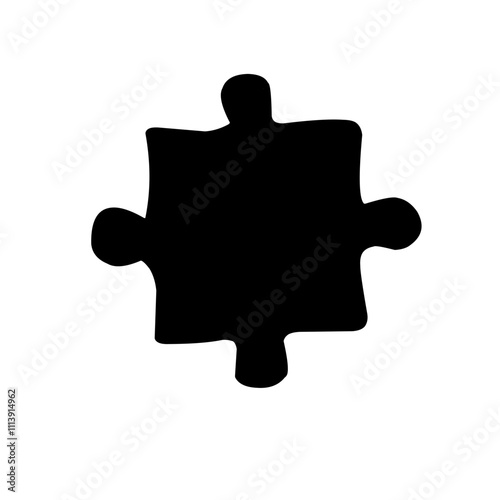 Black puzzle piece element