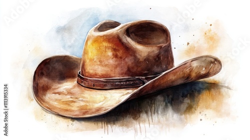 Cowboy Hat Watercolor Illustration photo