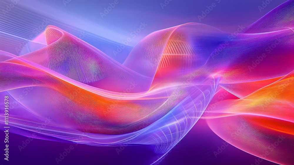 Colorful Abstract Waves with Smooth Gradients and Light Effects in Vibrant Purple and Orange Hues Colorful Abstract Waves with Smooth Gradients and Light Effects in Vibrant Purple and Orange Hues