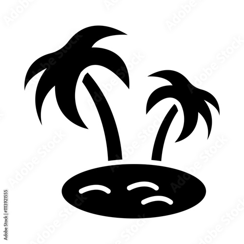 Sandy Beach glyph icon