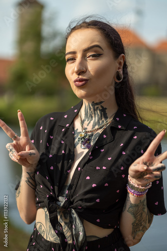 young woman in the park