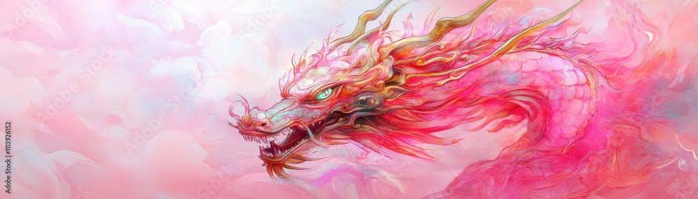 Majestic Dragon in the Clouds of Vibrant Colors Majestic Dragon in the Clouds of Vibrant Colors