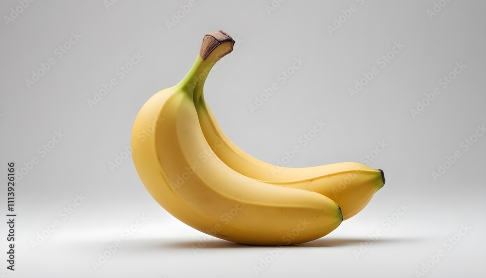 Minimalistic Ripe Banana on White Background Minimalistic Ripe Banana on White Background