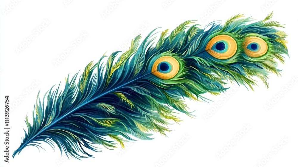 Illustrative Peacock Feather Design Illustrative Peacock Feather Design