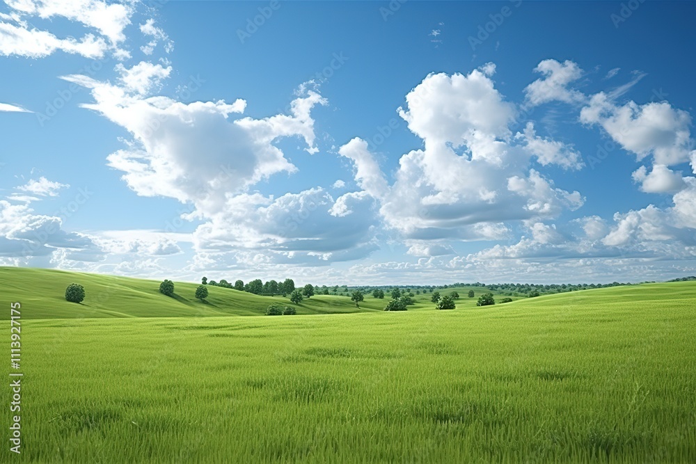 Fototapeta premium meadow and the beautiful blue sky 