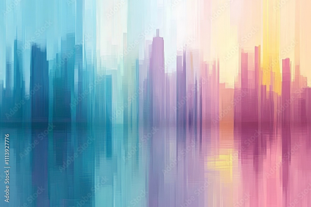 Vibrant Abstract Cityscape Reflection in Colorful Shades of Blue, Pink, and Yellow – Modern Art Background for Websites and Print Vibrant Abstract Cityscape Reflection in Colorful Shades of Blue, Pink, and Yellow – Modern Art Background for Websites and Print