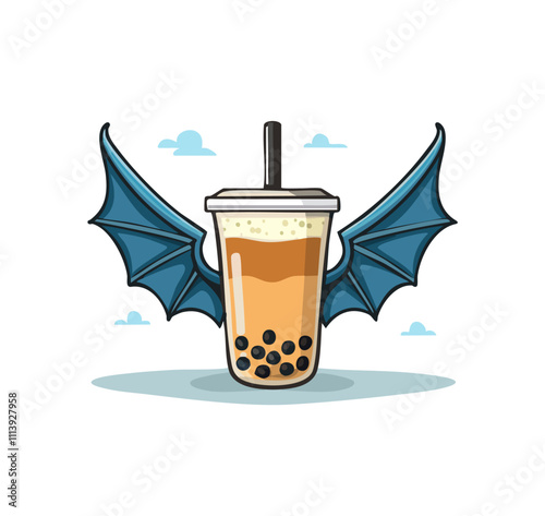 Bat Winged Bubble Tea Cup