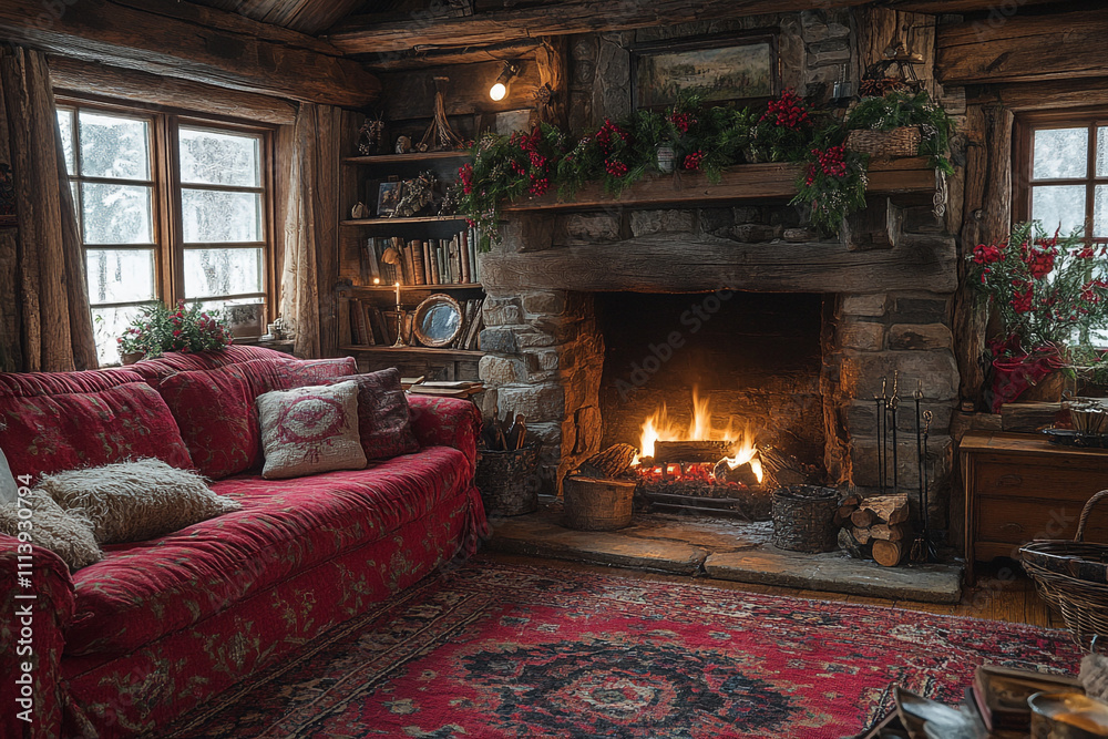Cozy Cabin Living Room Fireplace Winter Decor Cozy Cabin Living Room Fireplace Winter Decor