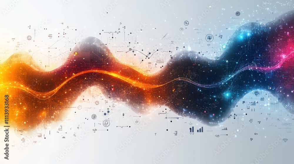 Fototapeta premium Abstract wave of data and analytics, showing energy and flow of information.