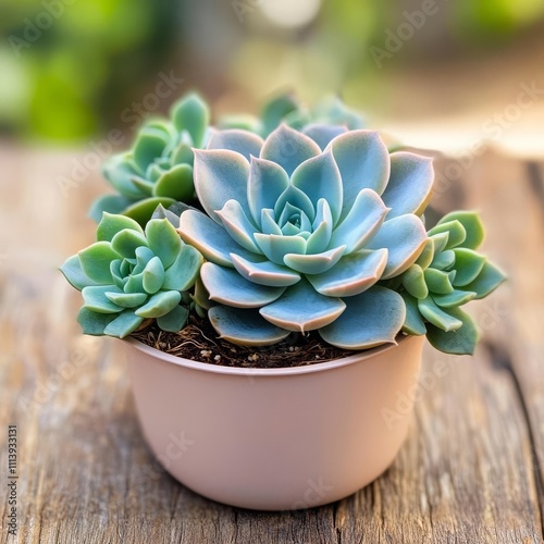 Succulents hydrated sparingly with targeted watering at the base photo