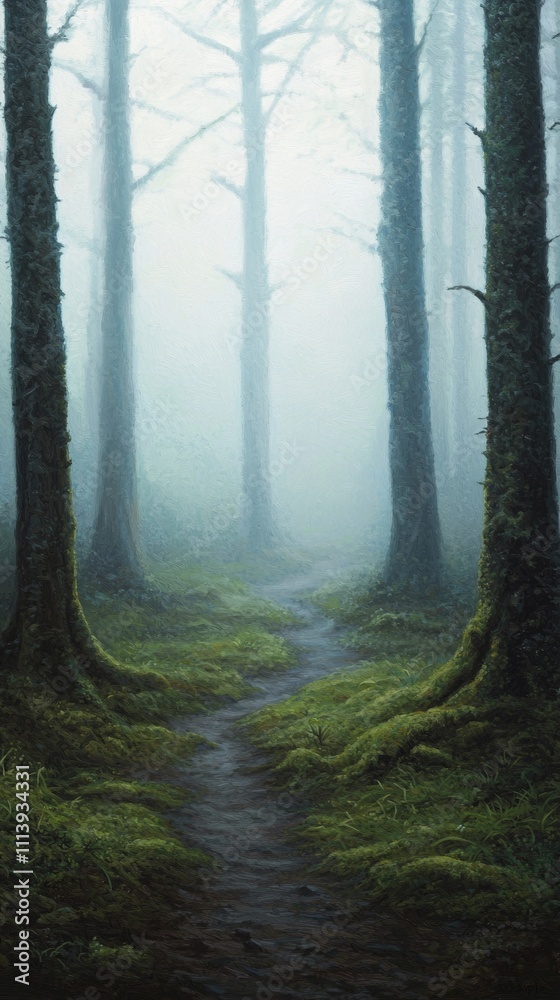 Obraz premium Misty forest path.