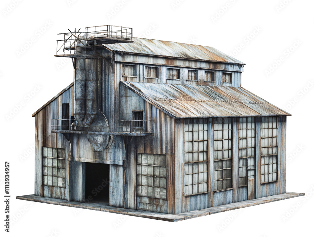 a metal building with a large door a metal building with a large door