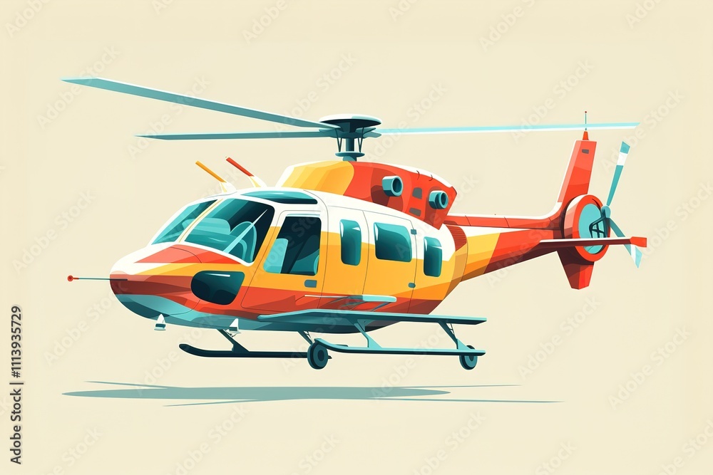 Vector illustration of flat helicopter
Vector illustration of flat helicopter