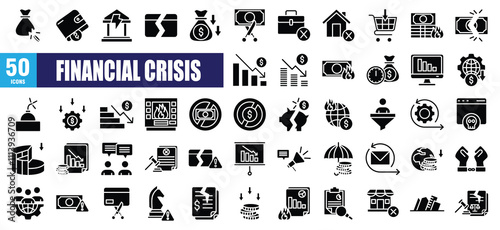  Financial Crisis Icon set