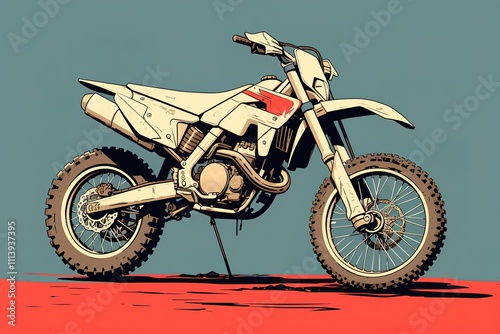 Sport bike enduro or trial close up on a light background with shadow
 photo