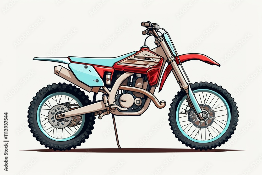 Fototapeta premium Sport bike enduro or trial close up on a light background with shadow