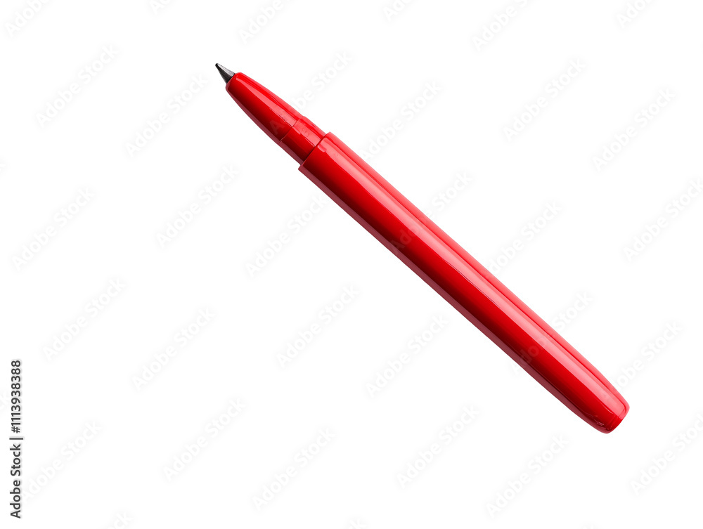 a red pen with a point a red pen with a point