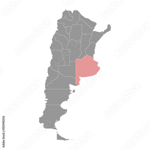 Buenos Aires Province map, administrative division of Argentina. Vector illustration.