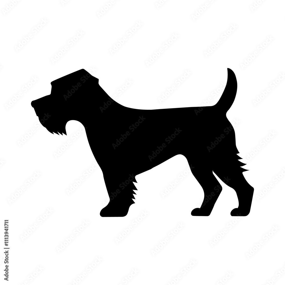 Dog black vector silhouette illustration. Isolated on a white background. A design element for presentation, business, decor, etc. Dog black vector silhouette illustration. Isolated on a white background. A design element for presentation, business, decor, etc.