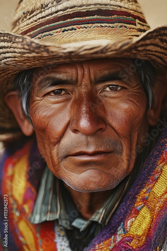 Three-quarter view shot portrait of a middle-aged ecuadorian man