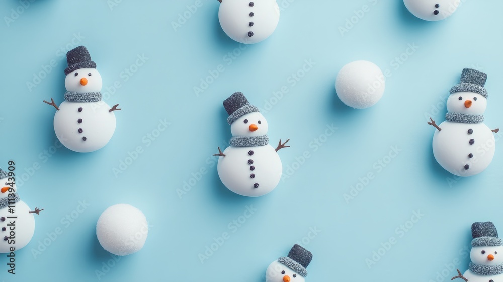 Minimalist repeating design of snowmen
Minimalist repeating design of snowmen